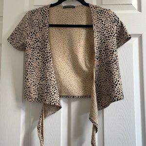Leopard tie top